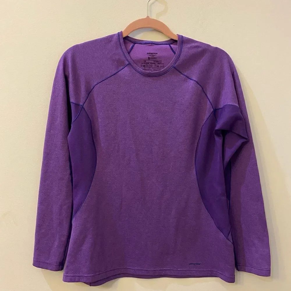 Patagonia Purple Capilene 3 Long Sleeve Shirts Women Size M